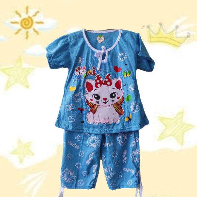CANDY Babydoll PENDEK Setelan baju celana harian murah anak perempuan cewek hello kitty lol marrie little ponny doraemon 1 2 3 4 5 6 tahun S M L XL XXL