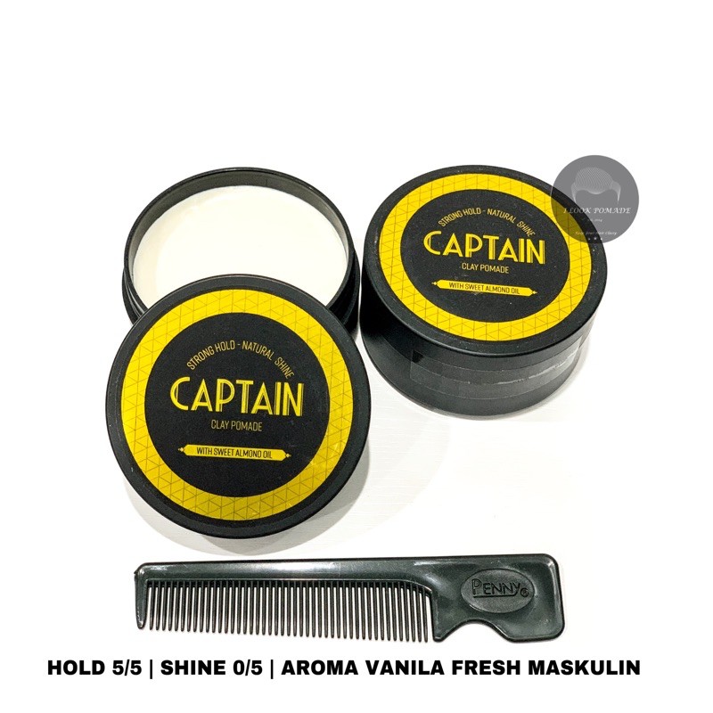 [BPOM] CAPTAIN CLAY POMADE WATERBASED STRONG HOLD 80 GR FREE SISIR SAKU