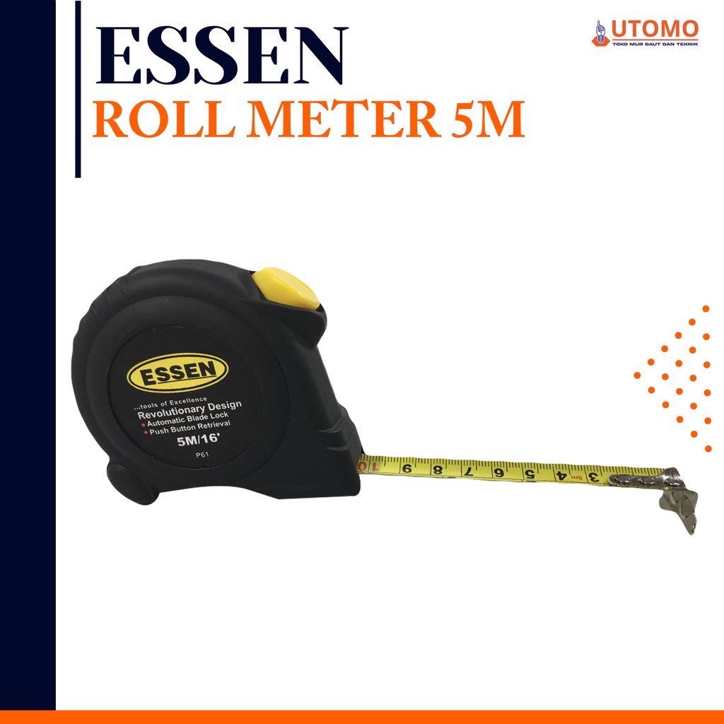 Meteran Essen 5 Meter 5M 5 Meter / Roll Meter / Meteran Tukang