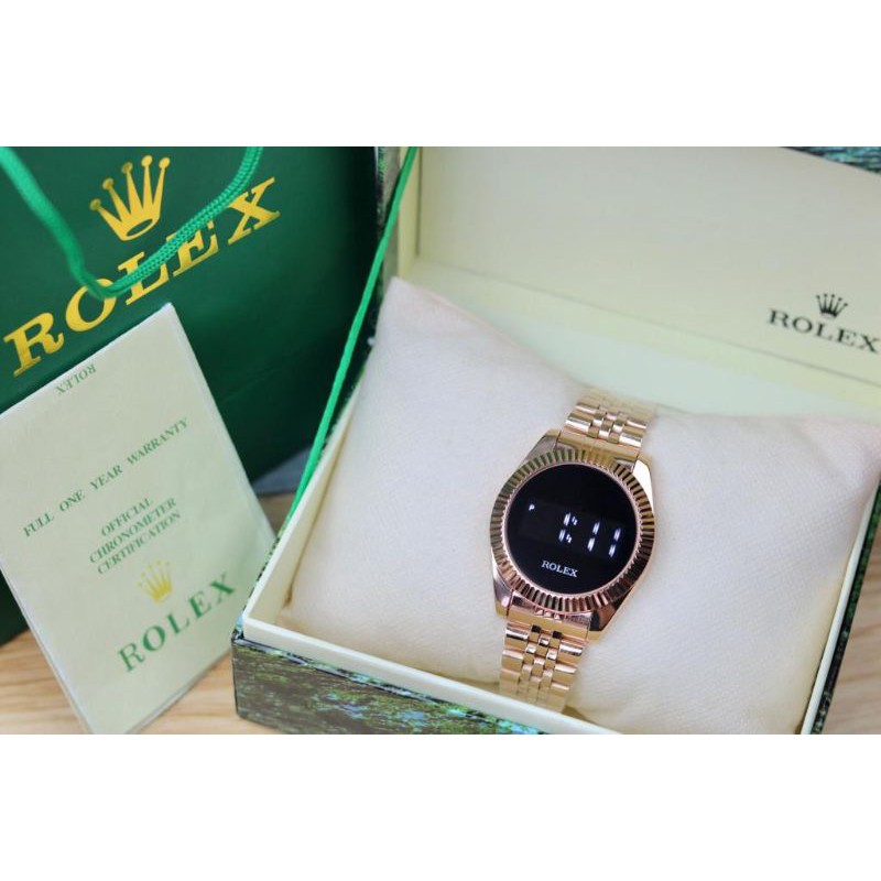 JAM TANGAN WANITA ROLEX RANTAI TOUCH SCREEN DIAMETER 4CM + BOX + BUKU