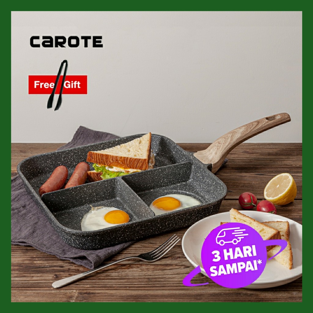 Carote Panci Multifungsi 28Cm Carote Grill Pan 3in1 Panci Panggang Anti Lengket Multifungsi Wajan Pe
