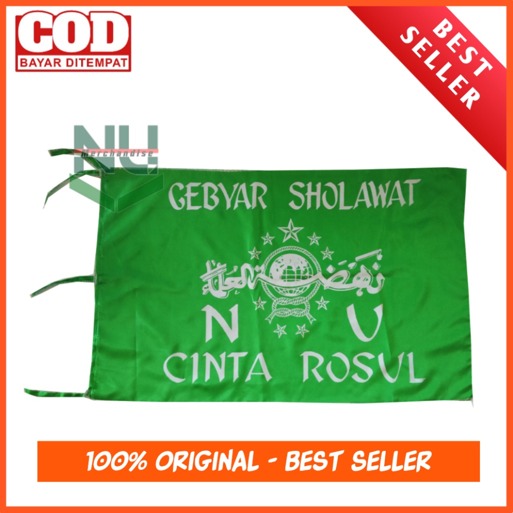 Bendera Gebyar Sholawat NU Nahdlatul Ulama Hijau/Bendera Majelis Sholawat Murah/Bendera Sholawat