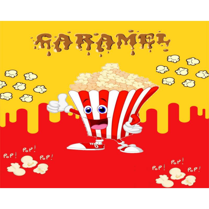 

stiker vinyl pop corn anti air ukuran 25x20 cm