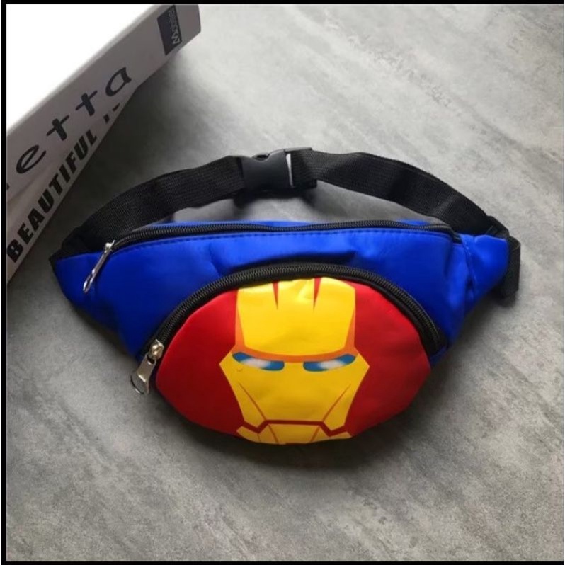 Tas Pinggang WAist Bag Anak Laki-laki Karakter Superhero | Real pict | Usia 2-10thn