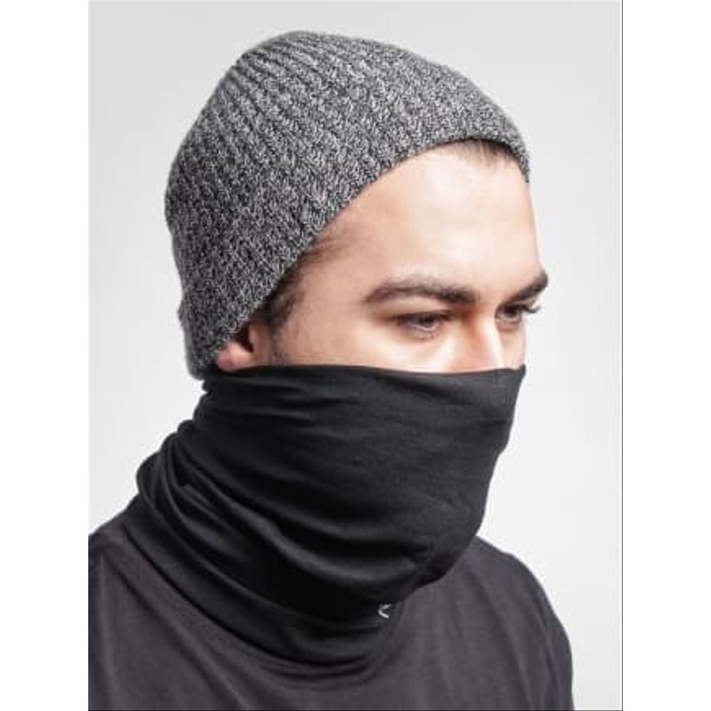 Penutup Wajah Multifungsi Seamless Tanpa Sambungan Masker Motor Hitam Polos Shopee Indonesia