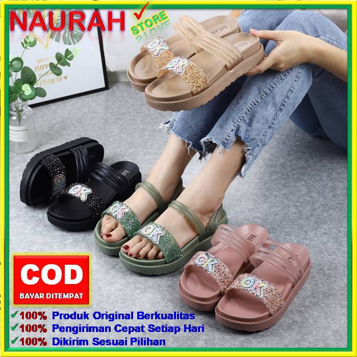 BALANCE 1604 31 SANDAL WANITA SLOP TALI 4 OK TERBARU 100% ORIGINAL SENDAL JELLY IMPOR LENTUR LEMBUT