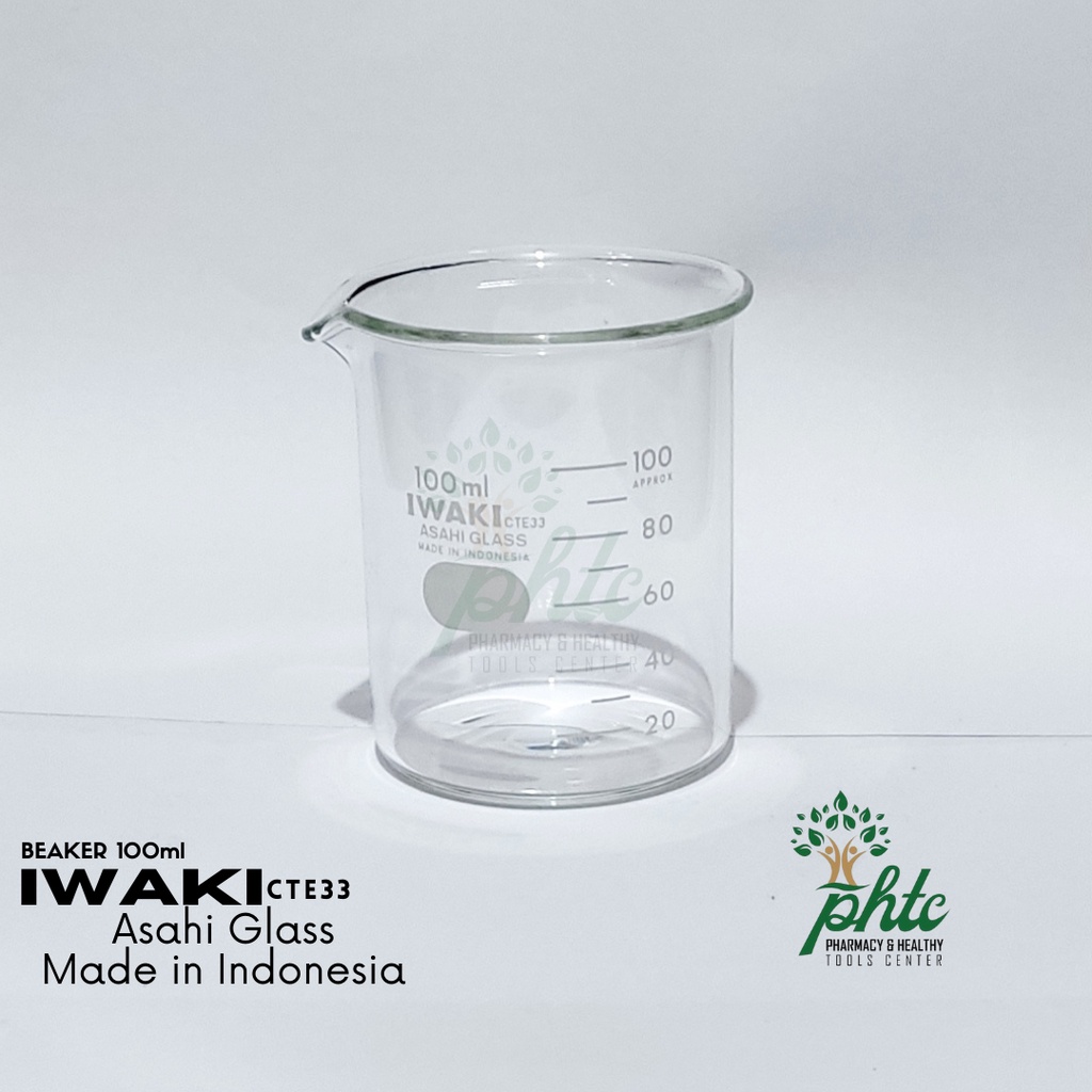 IWAKI Beaker Gelas 100ml l Beaker Kaca 100 ml l Tahan Suhu Mendidih