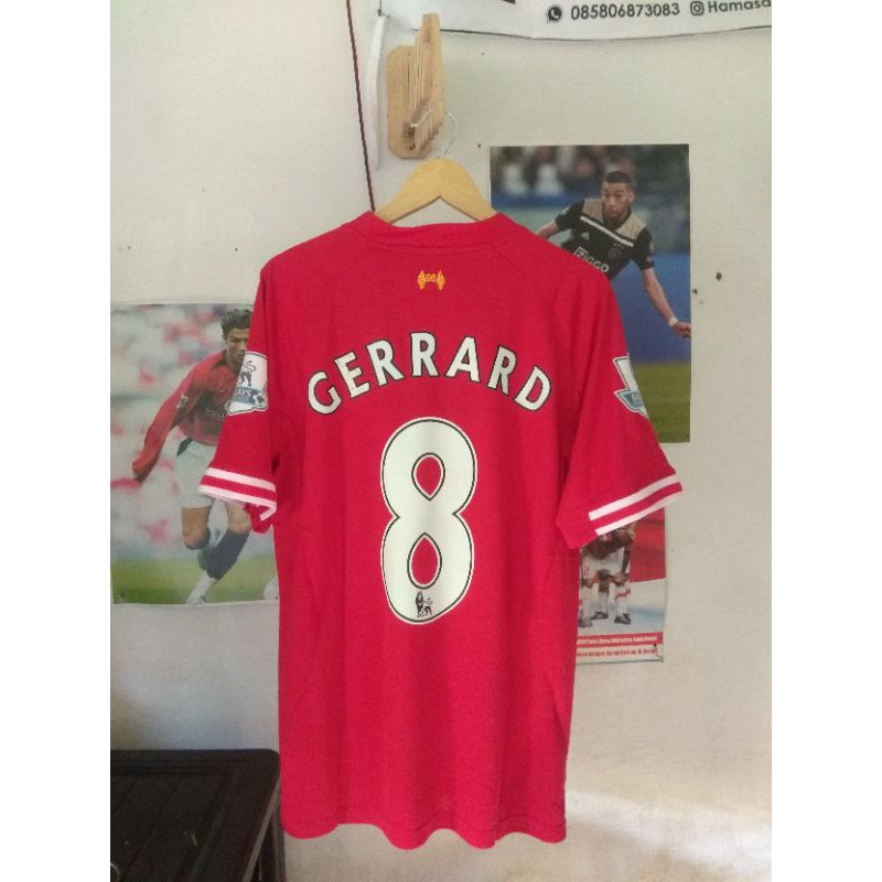 Jersey Liverpool home 2013 nameset Gerrard full patch liga inggris
