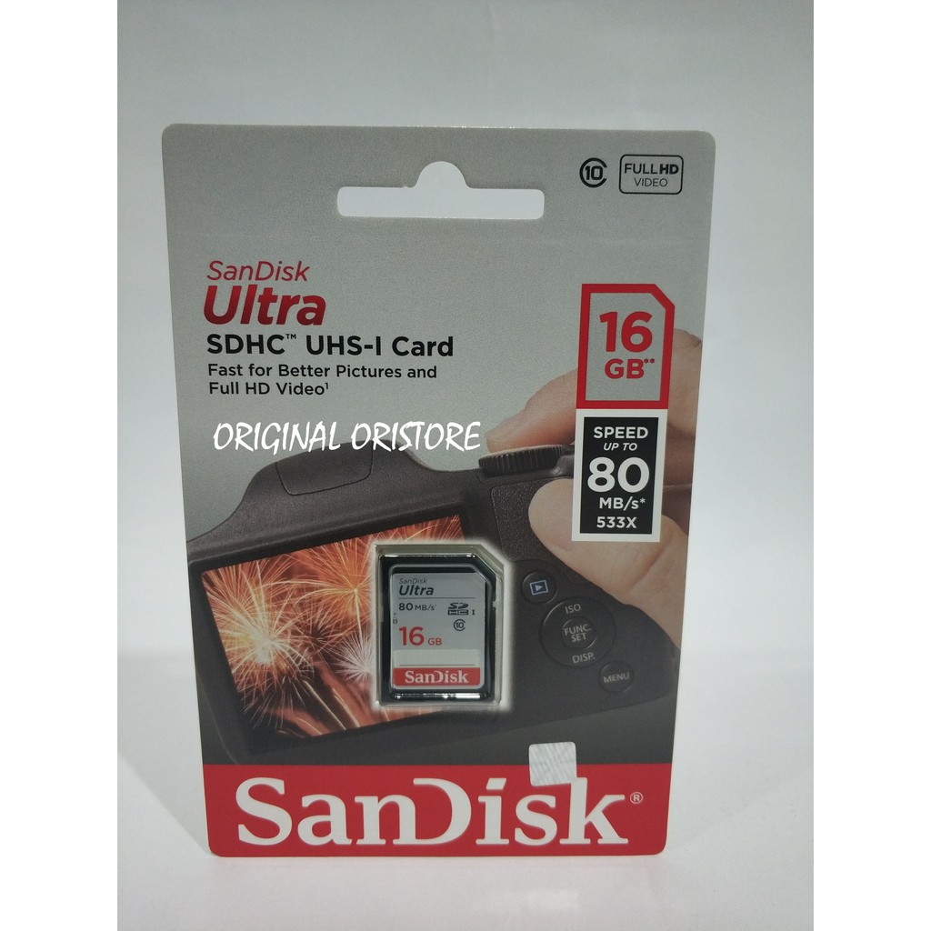 SANDISK SDCARD SDHC ULTRA 16GB 80MB/S CLASS 10 - SANDISK