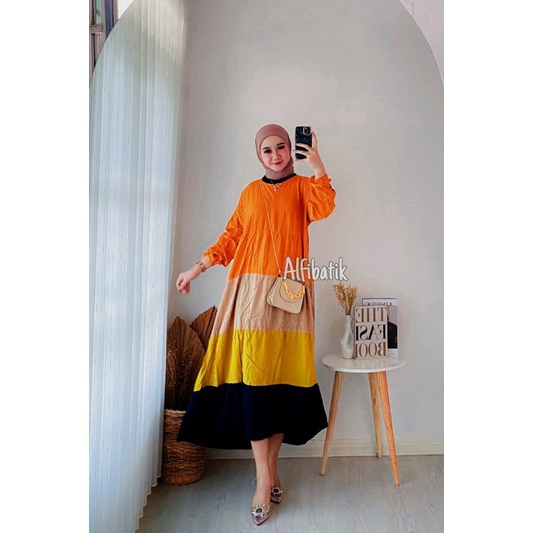 Gamis midi dress terbaru 2022 ll Fuji dress pakaian wanita modern busui