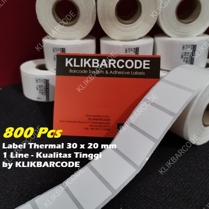 

TERLARIS Stiker KertasLabel Barcode Thermal ukuran 30x20mm - 30 x 20 mm- 3x2cm - 800 Pcs KLIKBARCODE