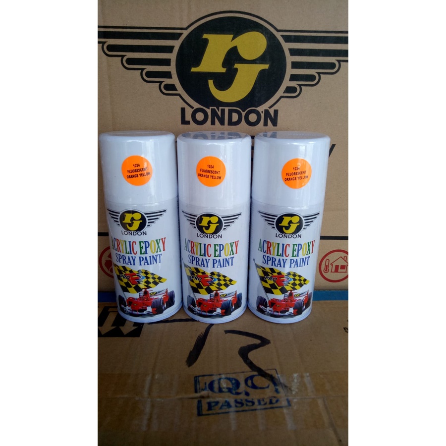 cat semprot pilok pilox RJ 300cc RJ London flurescent orange yellow 1024 300cc stabilo orange yellow