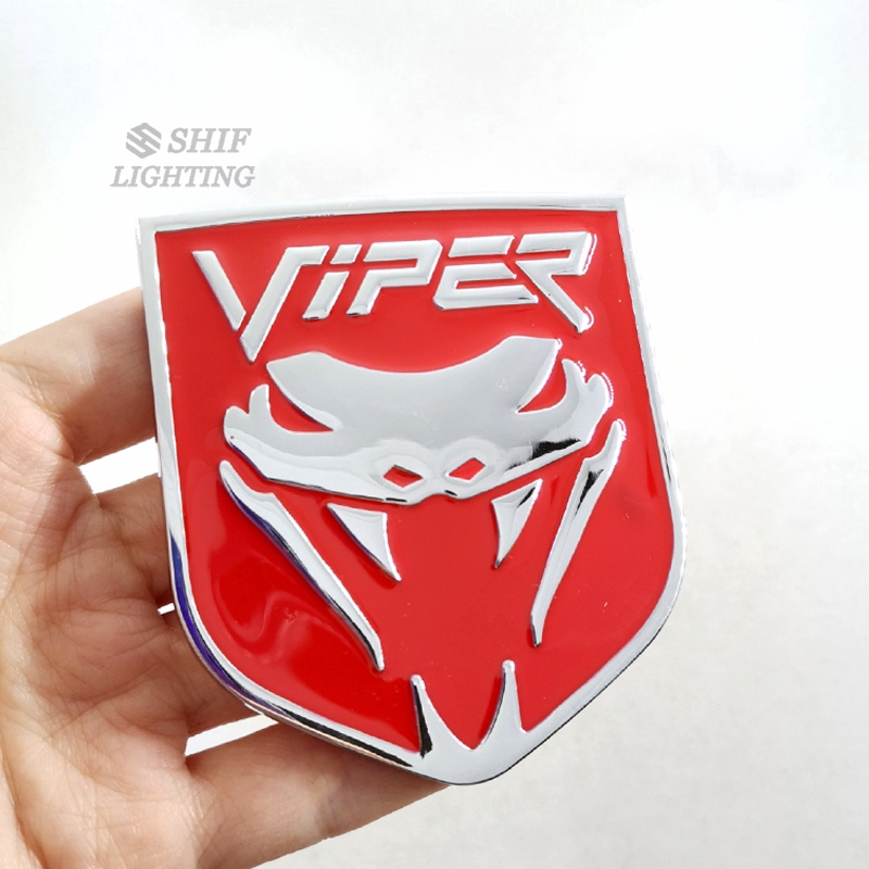 1Pc Stiker Emblem Logo Ular Kobra Bahan Metal Untuk Dekorasi Mobil Ford Mustang