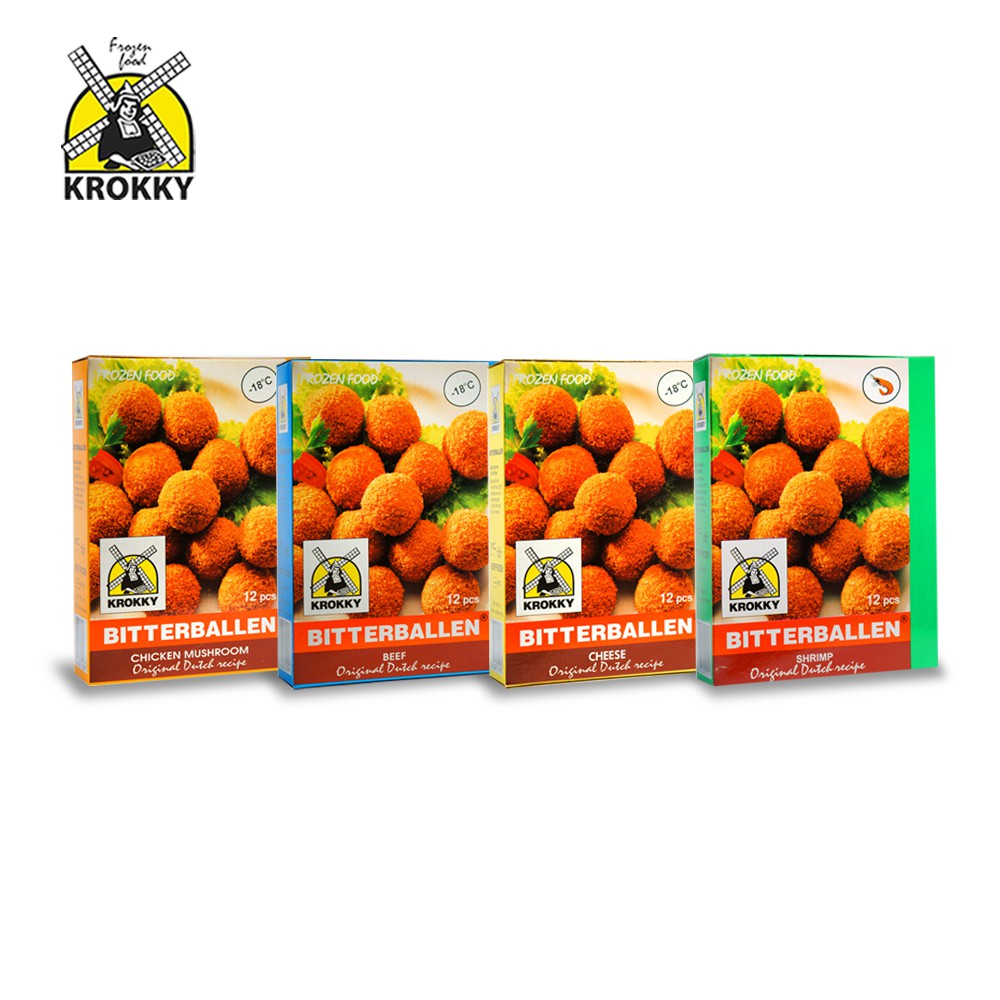 

Krokky Bitterballen Mixed Set-4 (Ayam, Sapi, Keju, dan Udang)