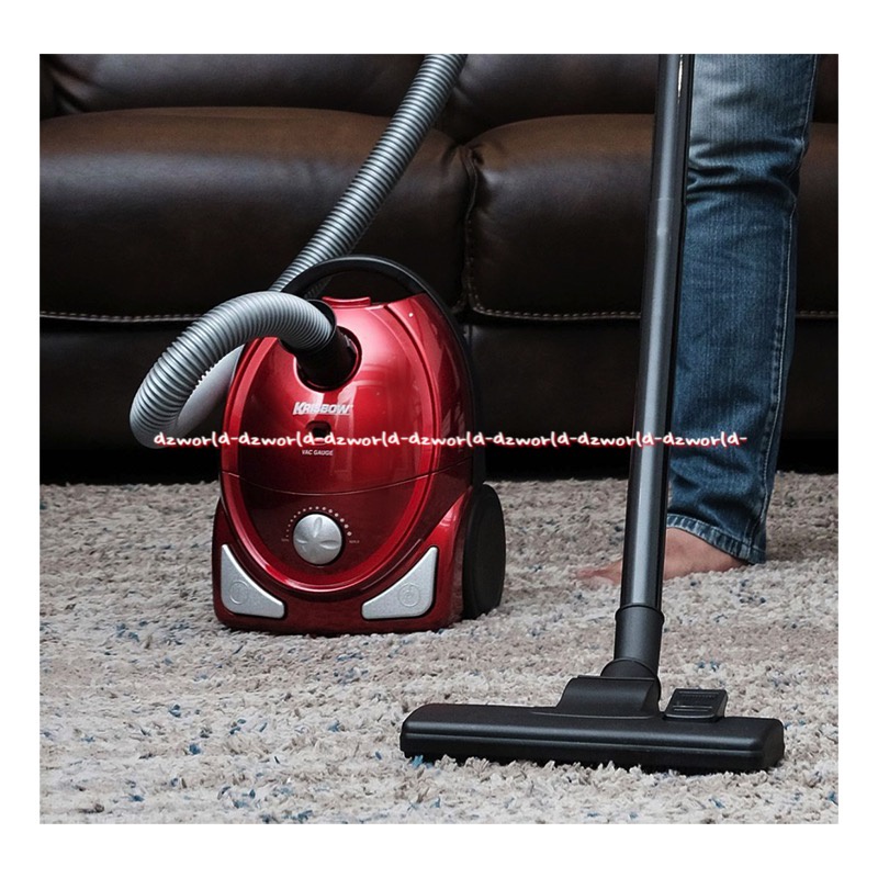 Krisbow Vacum Cleaner Alat Penghisap Debu Dan Kotoran Kering Baik Dilantai karpet Vacuum Hisap Debu Merah Red