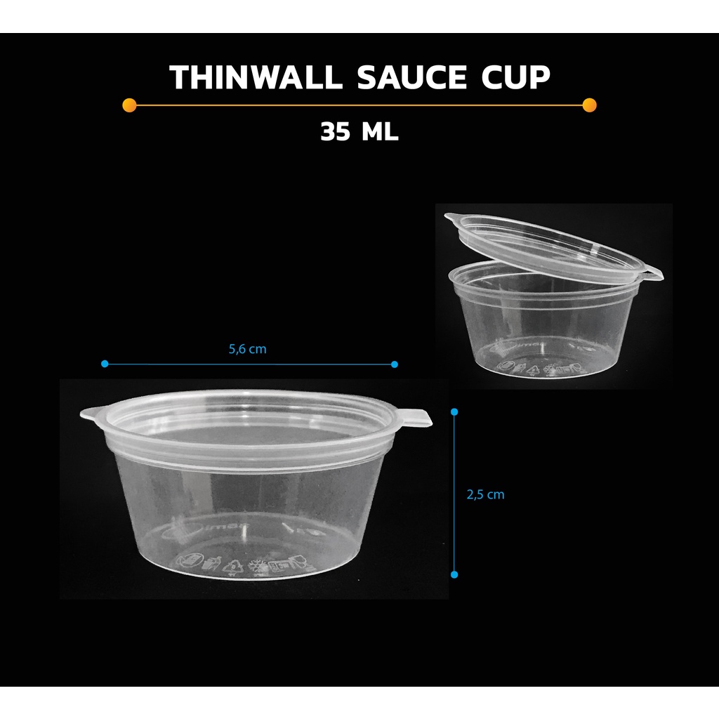 

Thinwall Sauce Cup 35ml + TUTUP isi 50 pcs / Cup Saos Plastik