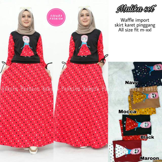 Malika set/setelan wanita/murah meriah