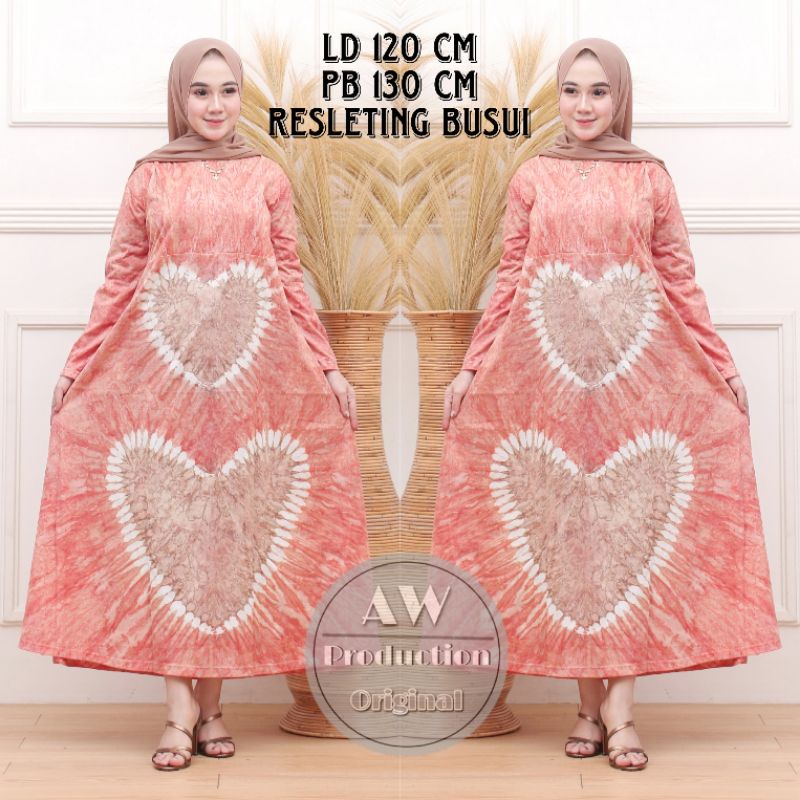 LONG-LOVE DRESS KAOS JUMBO ABSTRAK PANJANG SEMATAKAKI KEKINIAN BUSUI RESLETING ADEM MURAH