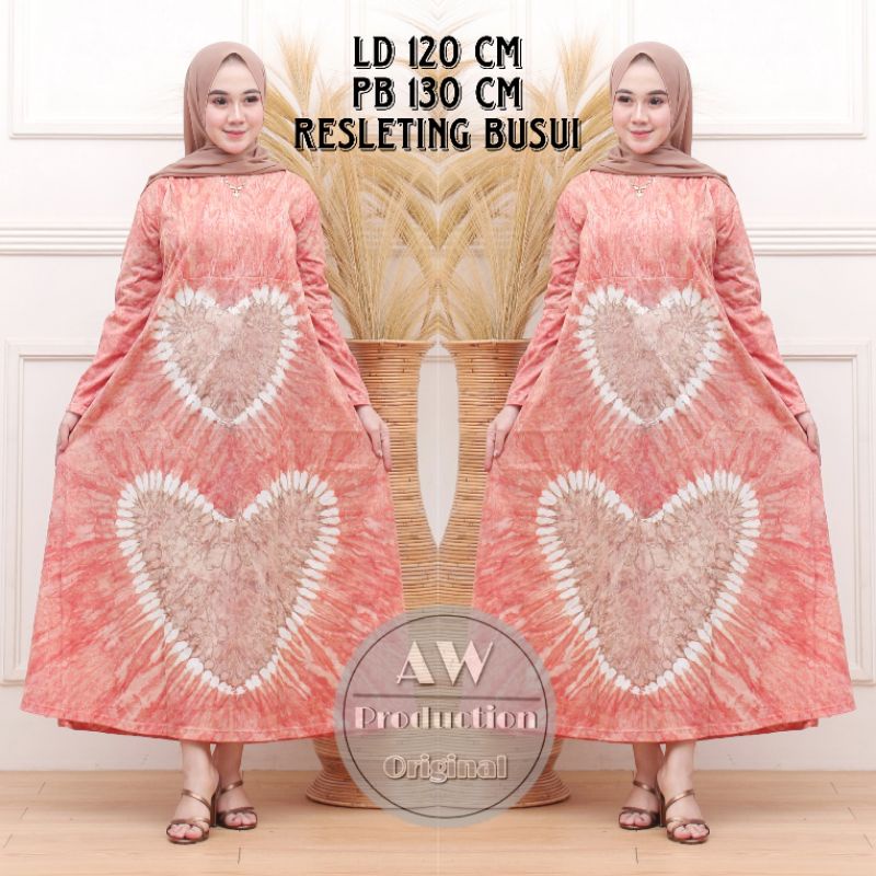 LONG-LOVE DRESS KAOS JUMBO ABSTRAK PANJANG SEMATAKAKI KEKINIAN BUSUI RESLETING ADEM MURAH