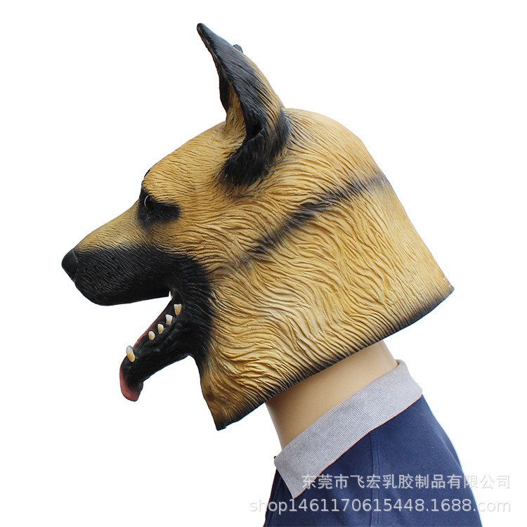 topeng latex karet full head kepala anjing dog mask halloween