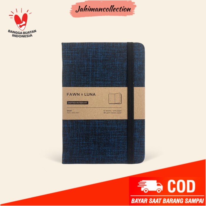 

✨ BISA COD ✨ A6 Notebook - Plain / Dotted Paper - Deep Navy Fabric - Ruled