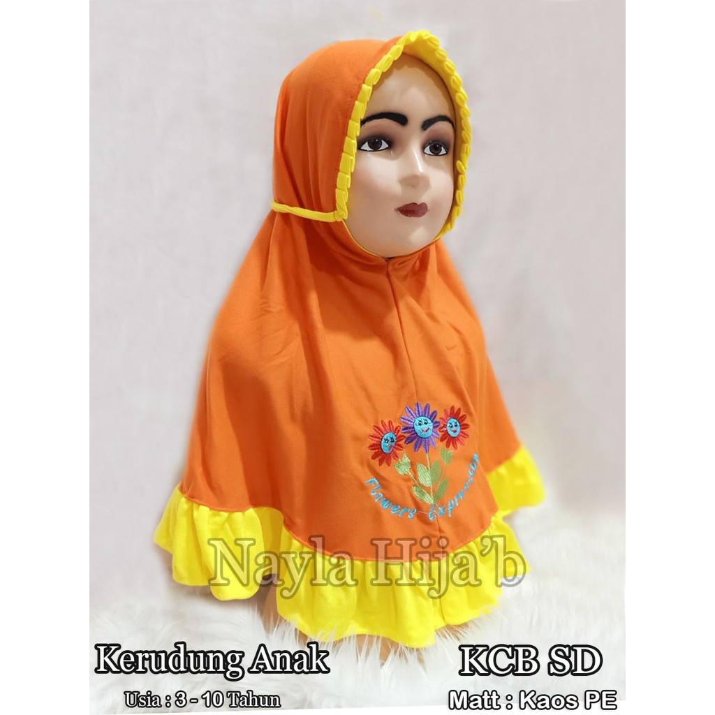 Jilbab Anak SD Bordir  Untuk 3 Tahun - 12 Tahun  Kerudung Anak SD RANDOM Jilbab Anak SD Nayla Hijab