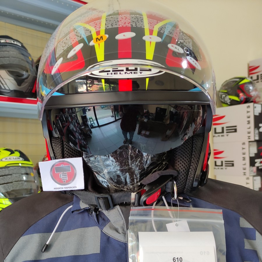 ZEUS ZS610 DRED 027 YELLOW BLUE - Helm Zeus ZS 610-4