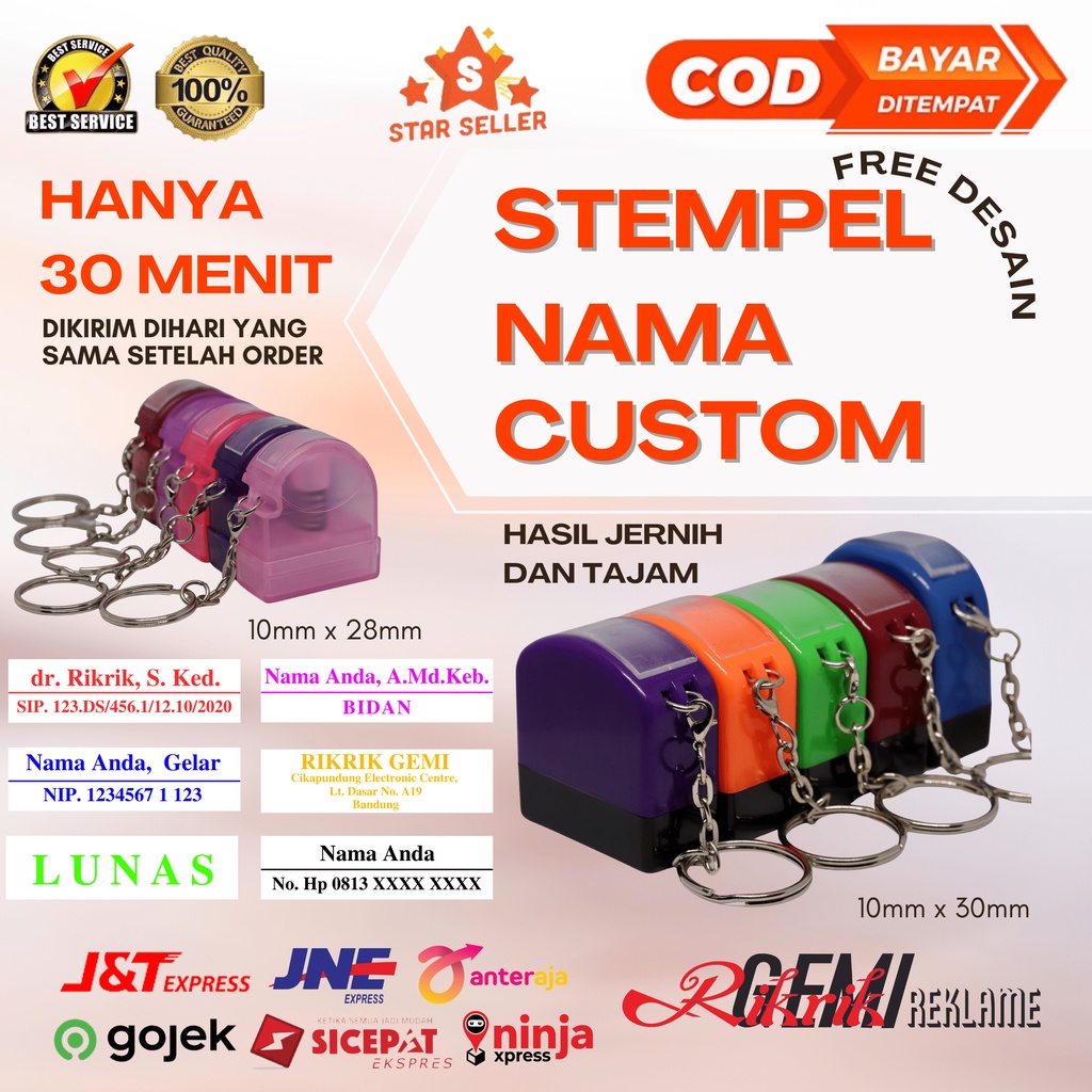 

RikrikGemi - Stempel Custom Stempel Nama Mini Dokter,Bidan,Perawat,Jabatan,,NIP,SIP,Voucher Pulsa