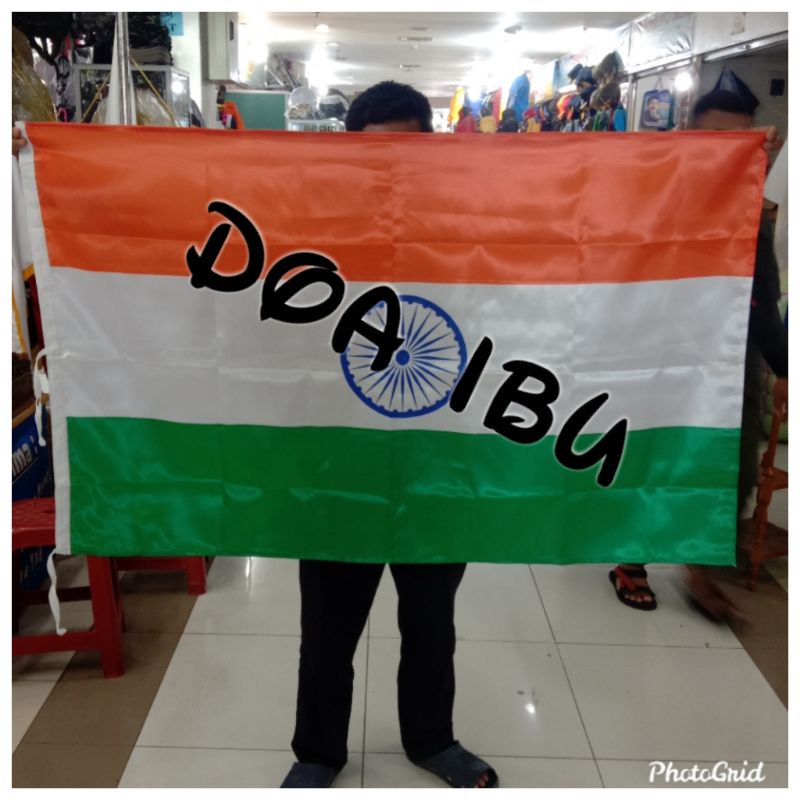 

best seller bendera INDIA bahan satin 90cm x 135cm