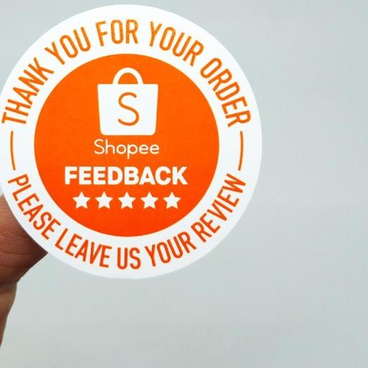 

☁ Sticker Label Thank You Review Feedback Tag 4,5 cm (1 roll / 500 pcs) - Hijau 01 ⅍