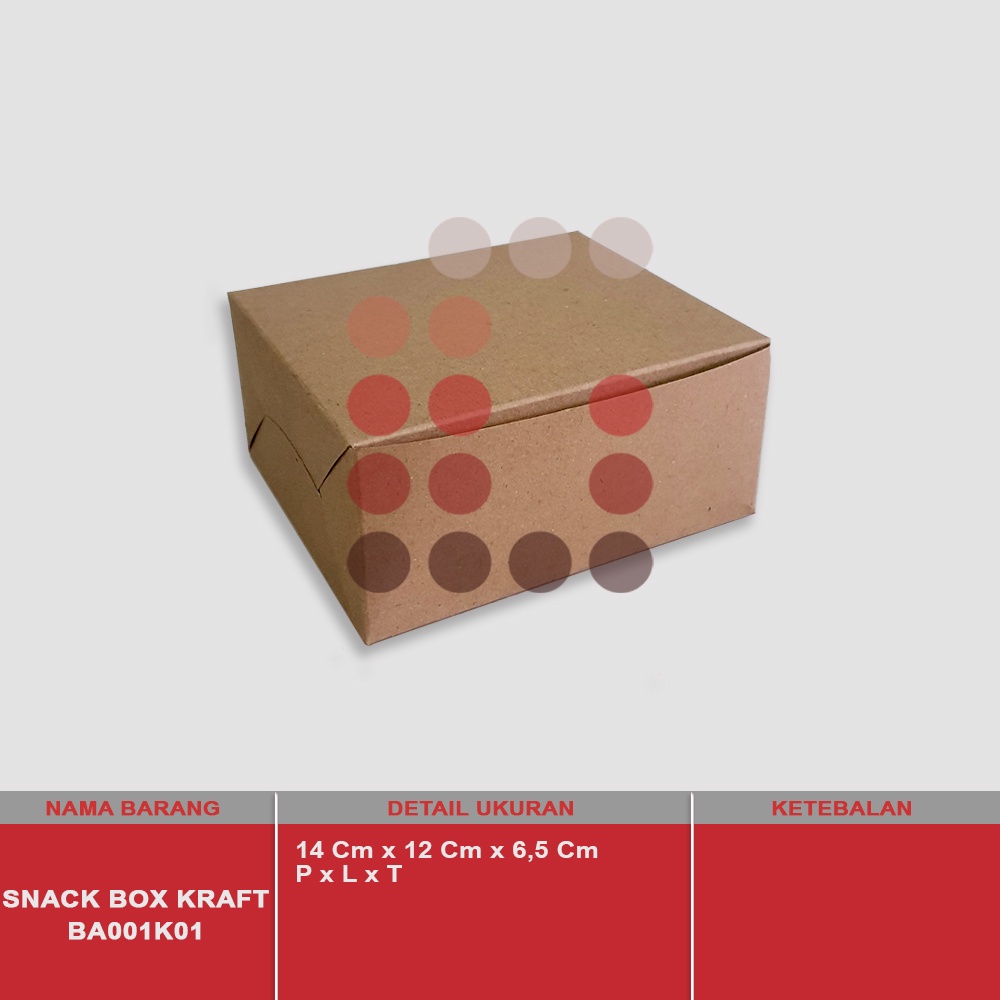 SNACK BOX KRAFT 14*12 (BA001K01) ISI 10 PCS