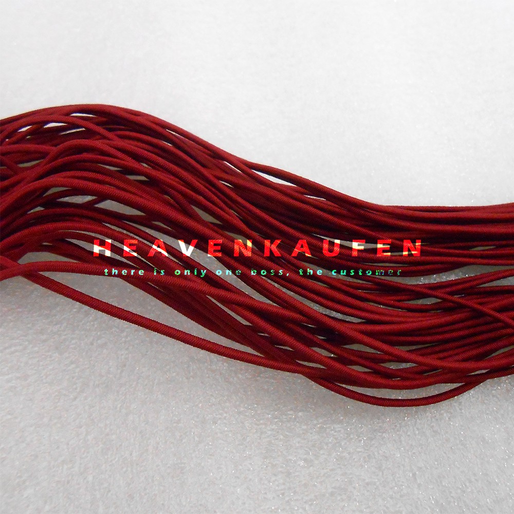 Tali Elastis Merah Hati / Merah Marun Maroon Kecil Diameter 1,5 mm Meteran