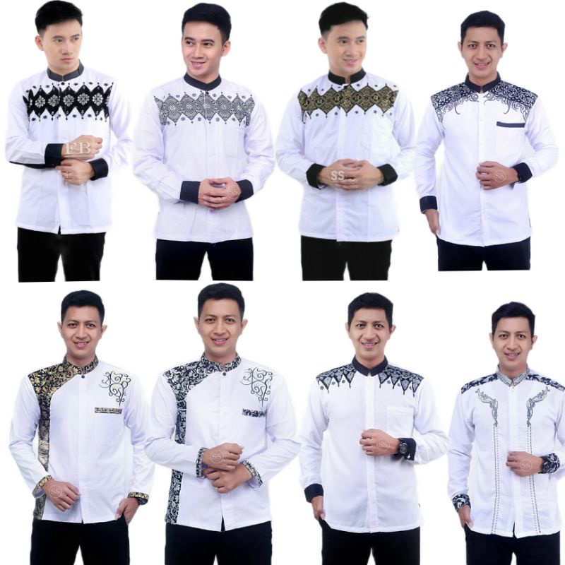 Baju Koko Putih Koko Pria Lengan Panjang ukuran M-L-XL-XXL