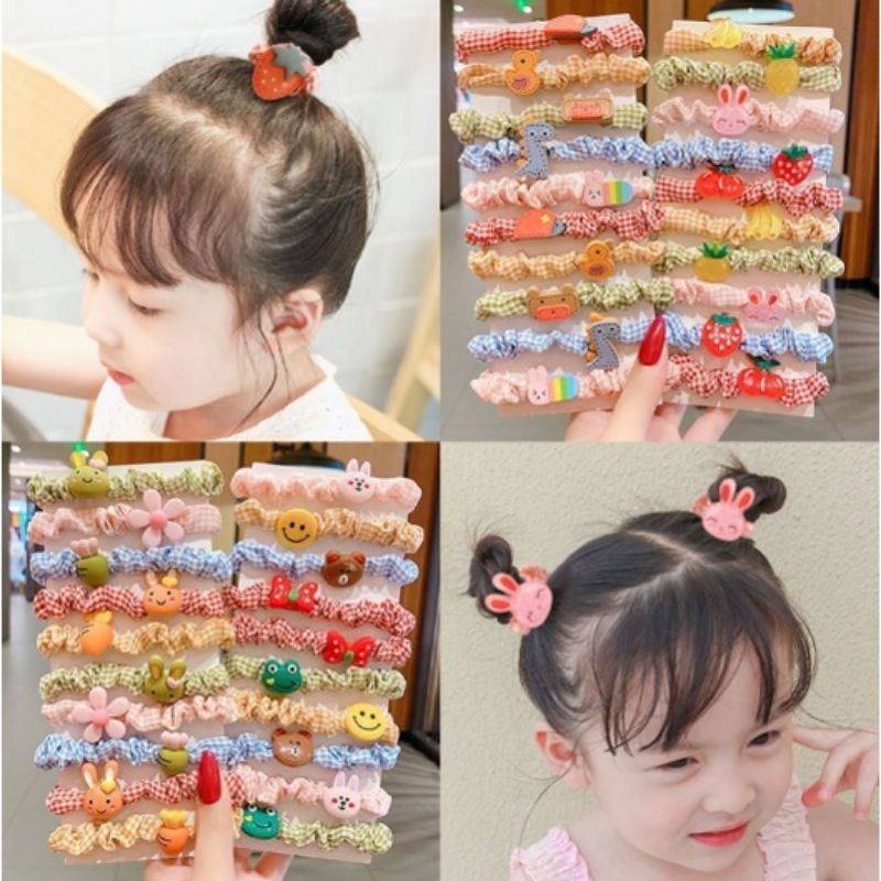 scrunchies karet anak viral ala korea model terbaru anak anak