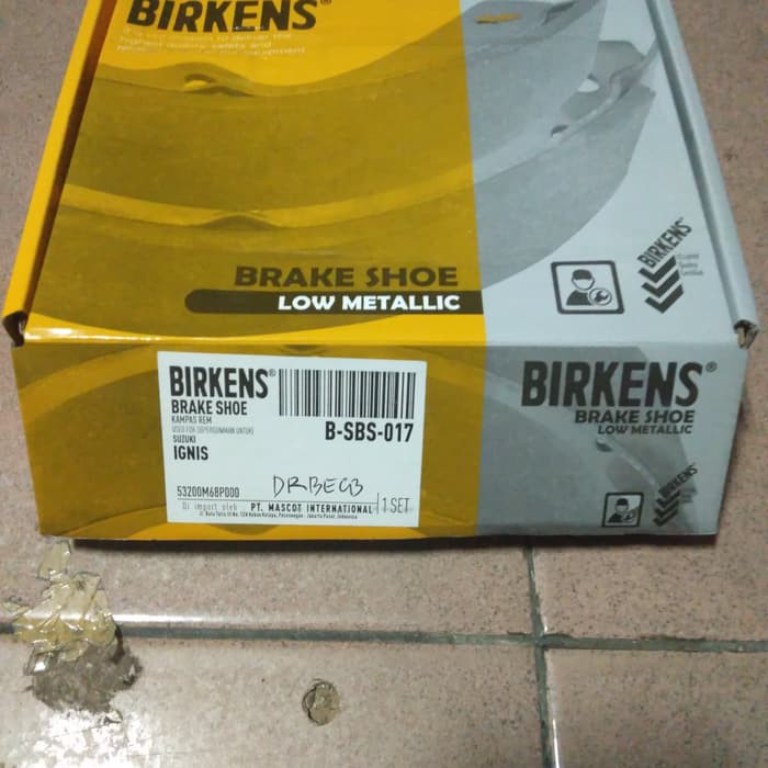 kampas rem belakang mobil suzuki ignis