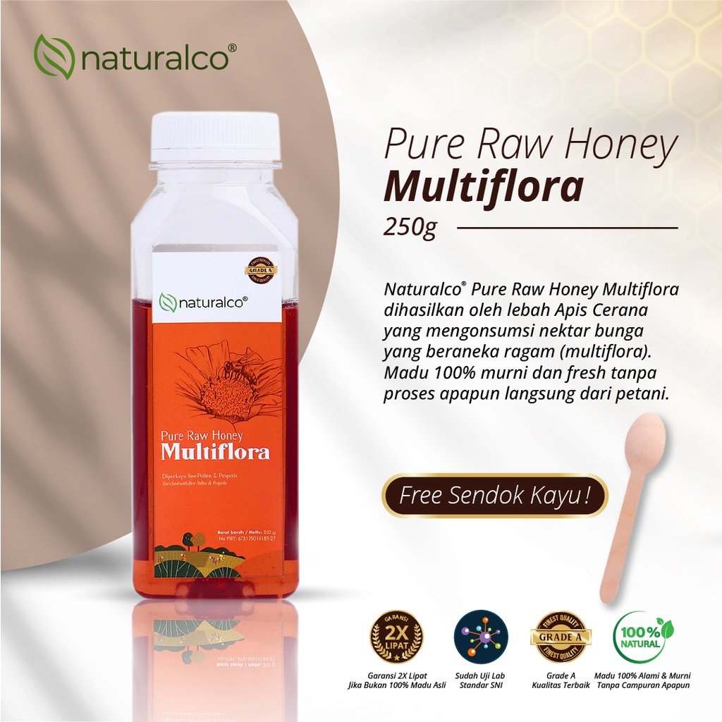 

Madu Asli Multiflora 250g Naturalco Grade A 100% Alami Pure Raw Honey