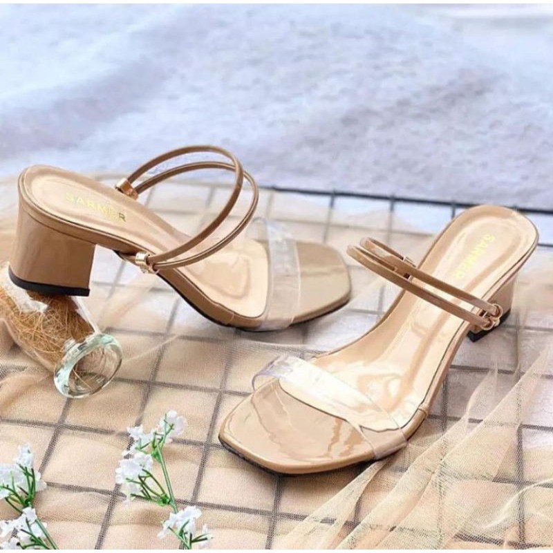 SARMER sandal slop wanita jely hak tahu