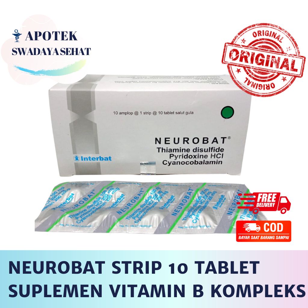 NEUROBAT Strip 10 Tablet - Suplemen Vitamin Suplemen B Kompleks B1 B6 B12