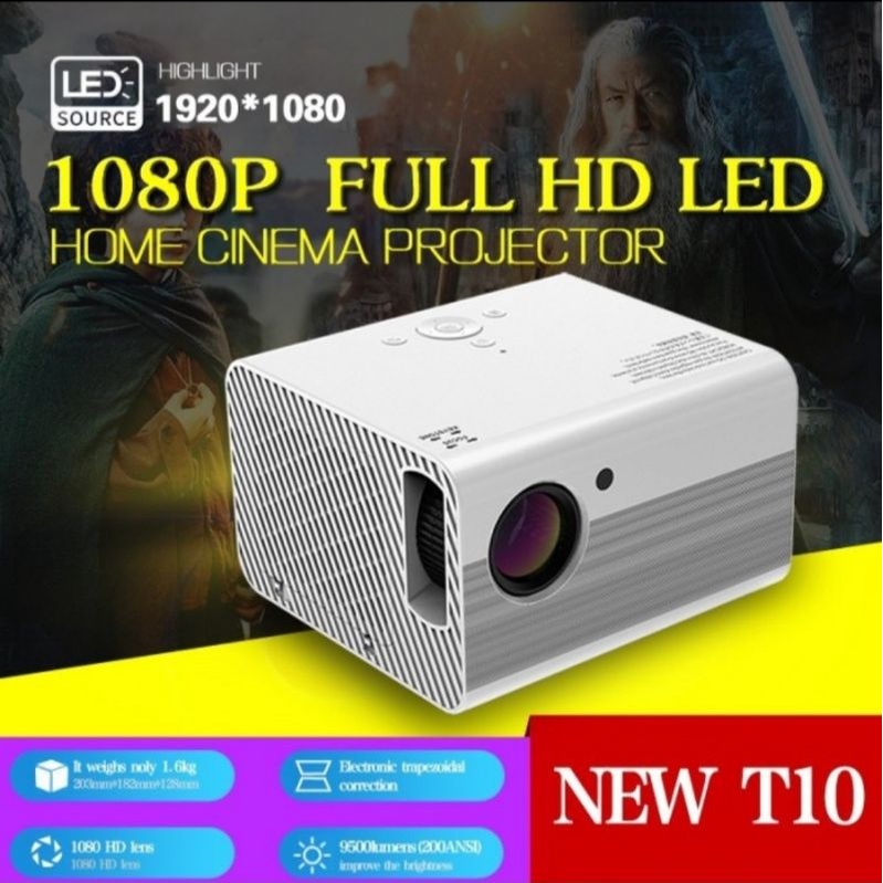 Proyektor Unic T10 Basic Mini Projector LED 3600 Lumens 1080P Full HD