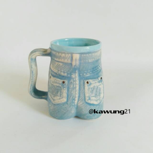 Mug Jeans Keramik Unik Gelas Cangkir Lucu