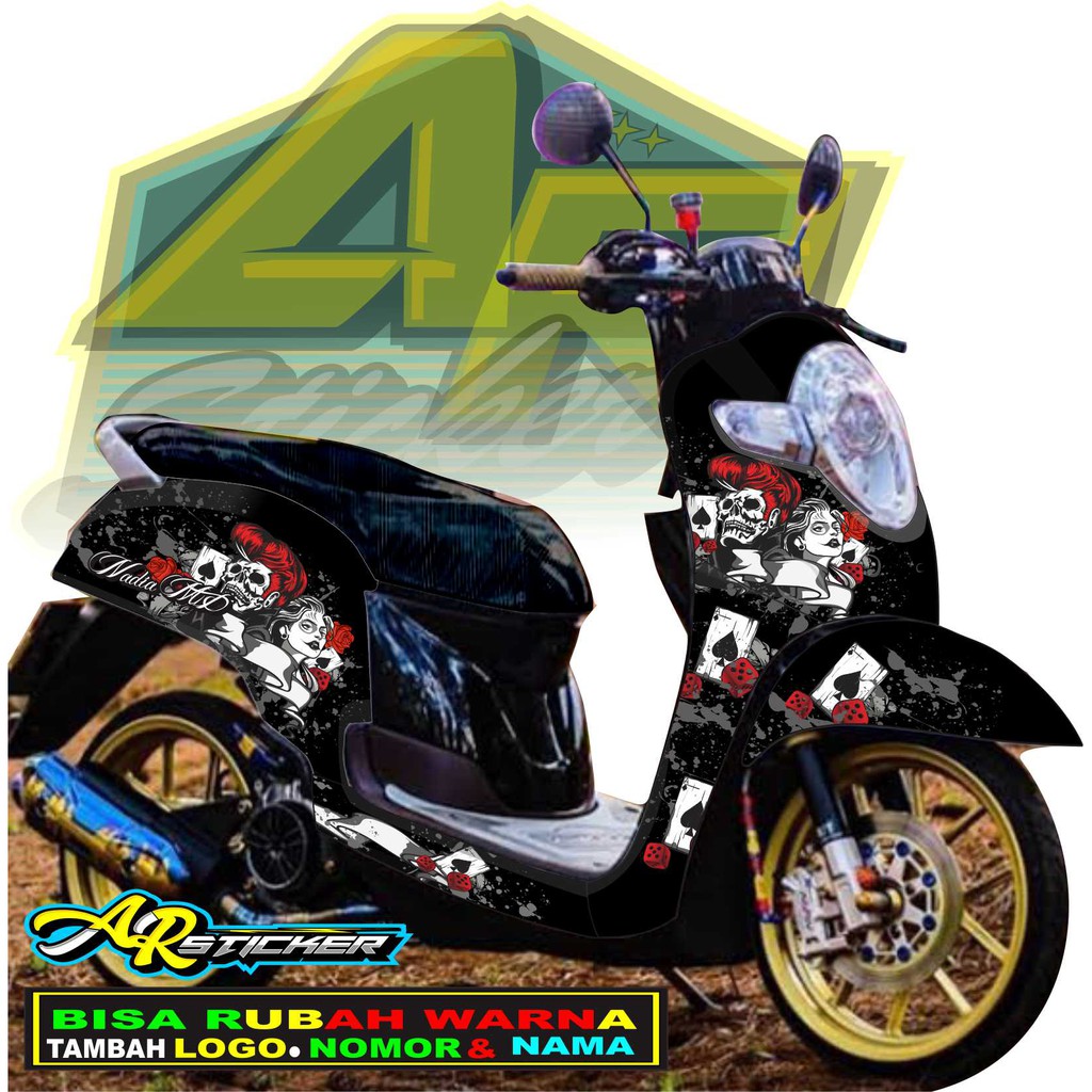 Decal scoopy Decal Scoopy full body Full Blok Decal Scopy Dekal New Fi 2017 2018 2019 2020 HITAM