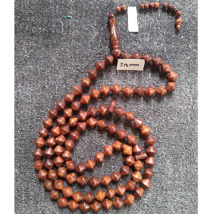 tasbih kokka motif wajik / gula aren JUMBO ± 13 mm ( 13mm ) 99 butir