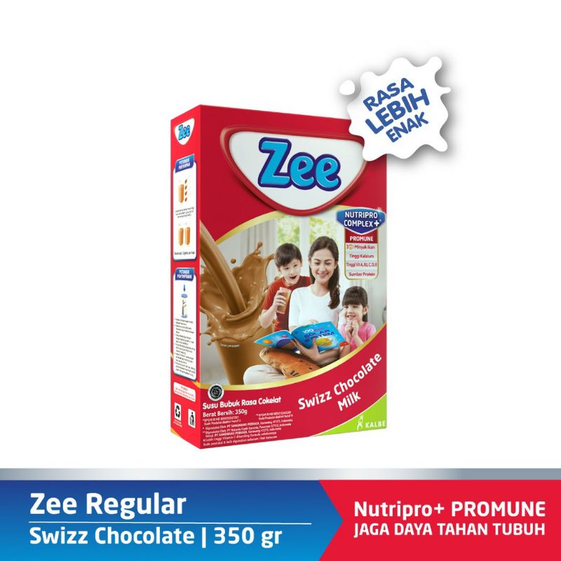 ZEE REGULER SWIZZ CHOCOLATE 350 G SUSU PERTUMBUHAN ANAK 3-12 TAHUN RASA COKLAT