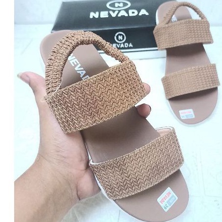 Sandal Cewek Slop Rajut Nevada 02 | Sendal rajut cewek kekinian Korean style slip on Brand Matahari