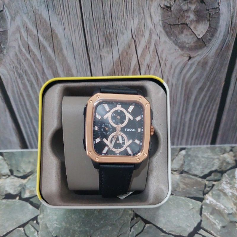 Watch Strap Leather Black ( BQ2654) Free 1x Gamti Baterai