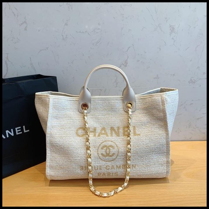 Bag Canvas - Tas Chanel Deauville Tote Medium Canvas