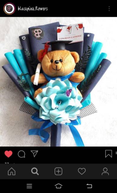 Buket wisuda boneka dan bunga kertas murah