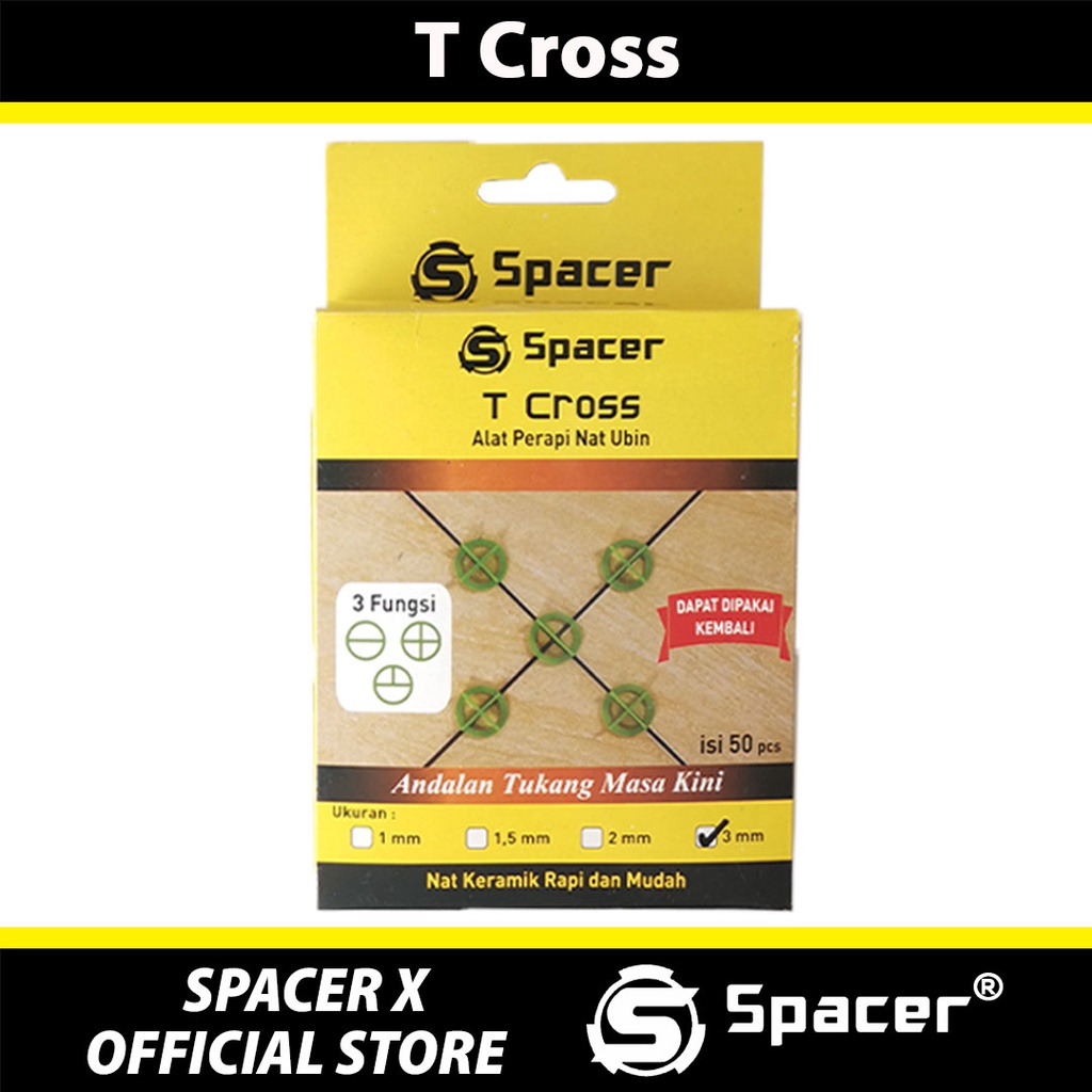 T Cross 3 mm Alat Pasang Keramik Jarak Nat Kramik