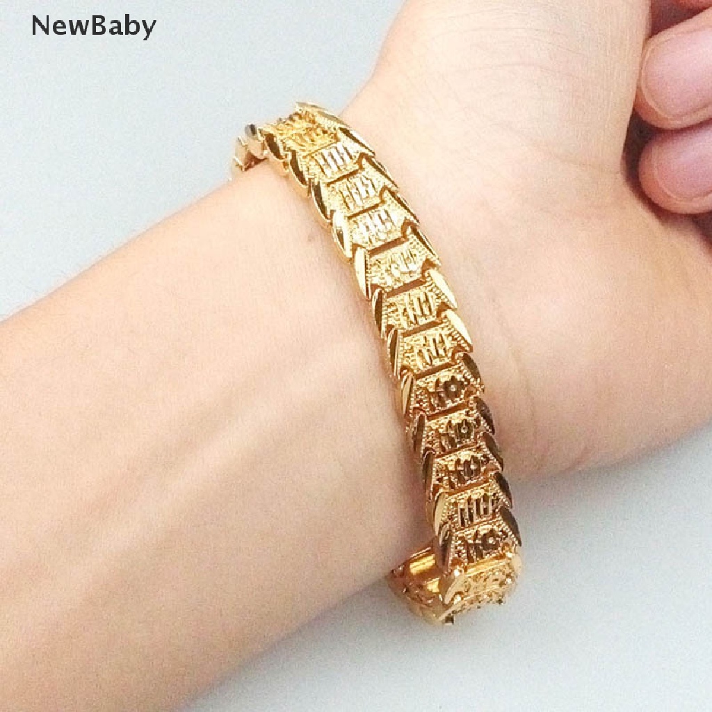 Charms Jam Tangan Gelang Rantai Lapis Emas 18K Untuk Pria