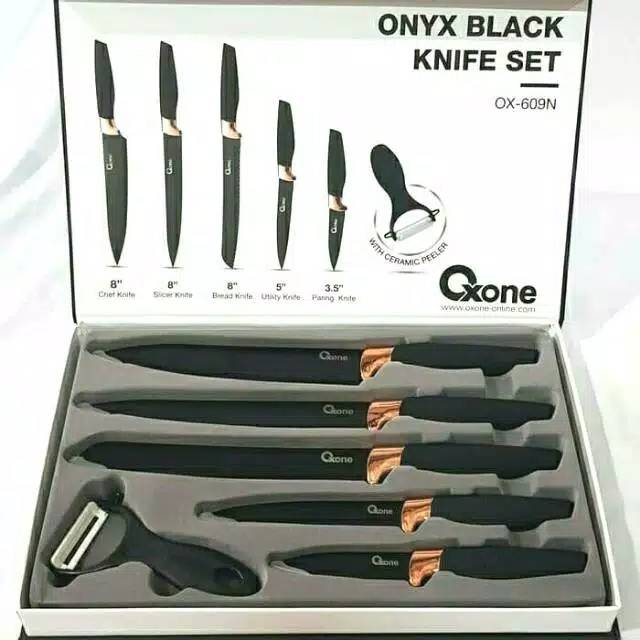 Pisau Set Oxone Ox609/ Onix Black Knife Set Oxone/ Pisau Keramik Set/ Pisau Dapur Set Oxone Ox 609